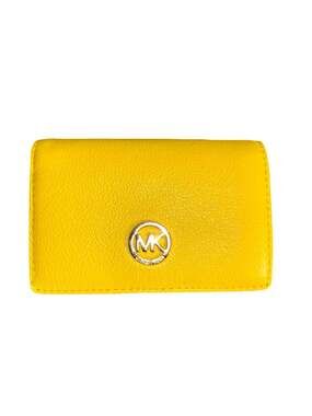 Michael Kors Fulton Small Bifold Wallet in Sunflower Yellow Saffiano Leather